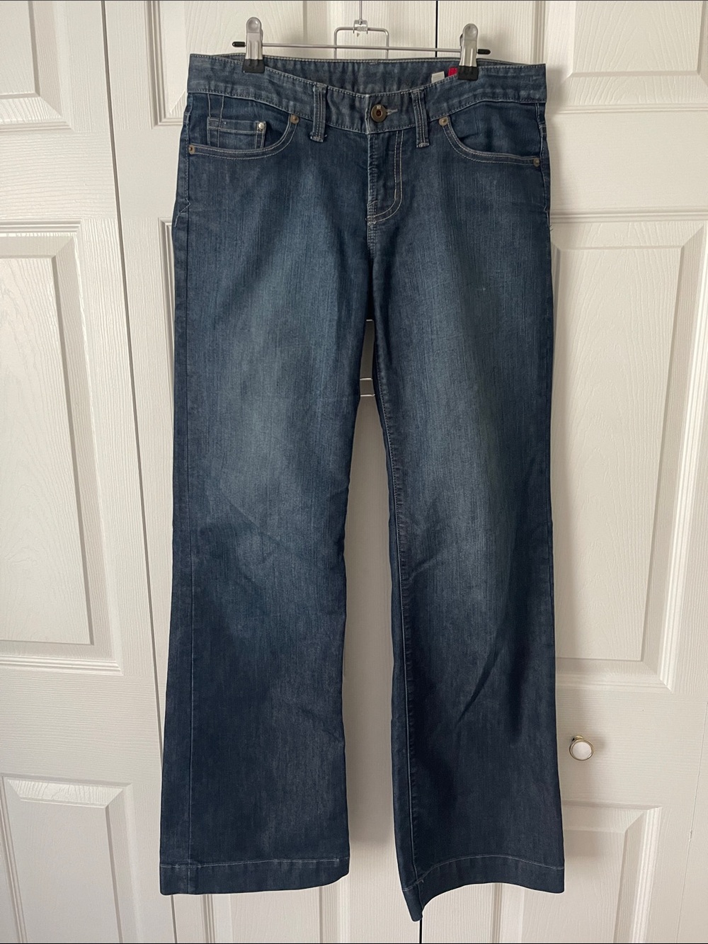 X2 Vintage Y2K Dark Wash Wide Leg Flare Jeans